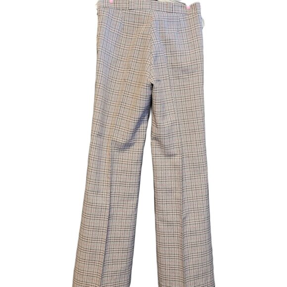 Vintage Plaid Slacks Trousers 70s Retro Black Red Blue 30x32 Flare Leg - Picture 8 of 10